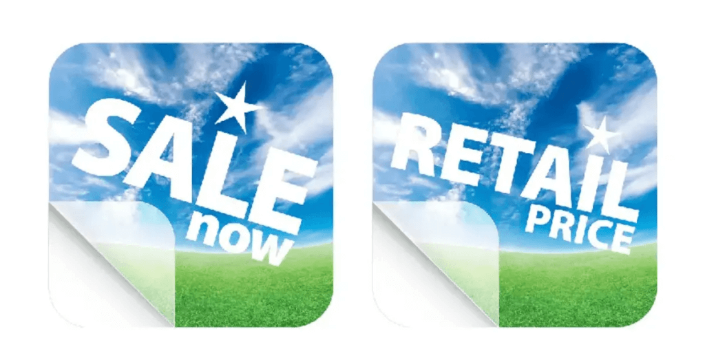 Multi ply retail coupon label