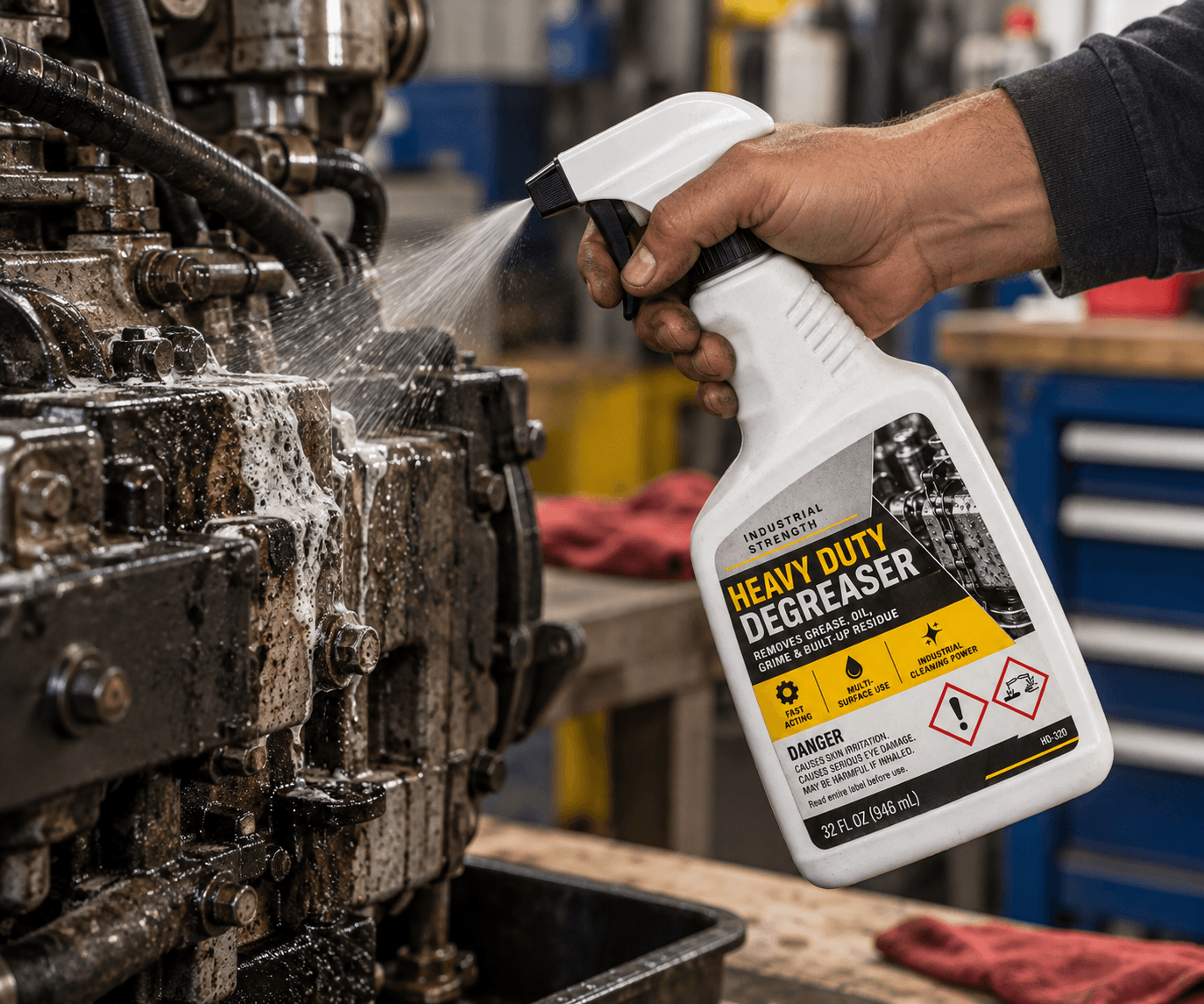 Heavy Duty Degreaser Cleaning Engine Parts